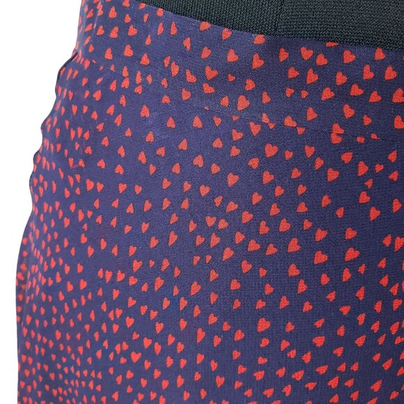 Christian Dior Silk Navy Blue Red Mini Heart Print Midi Skirt Pop Heart AW 2021 - Picture 8 of 16